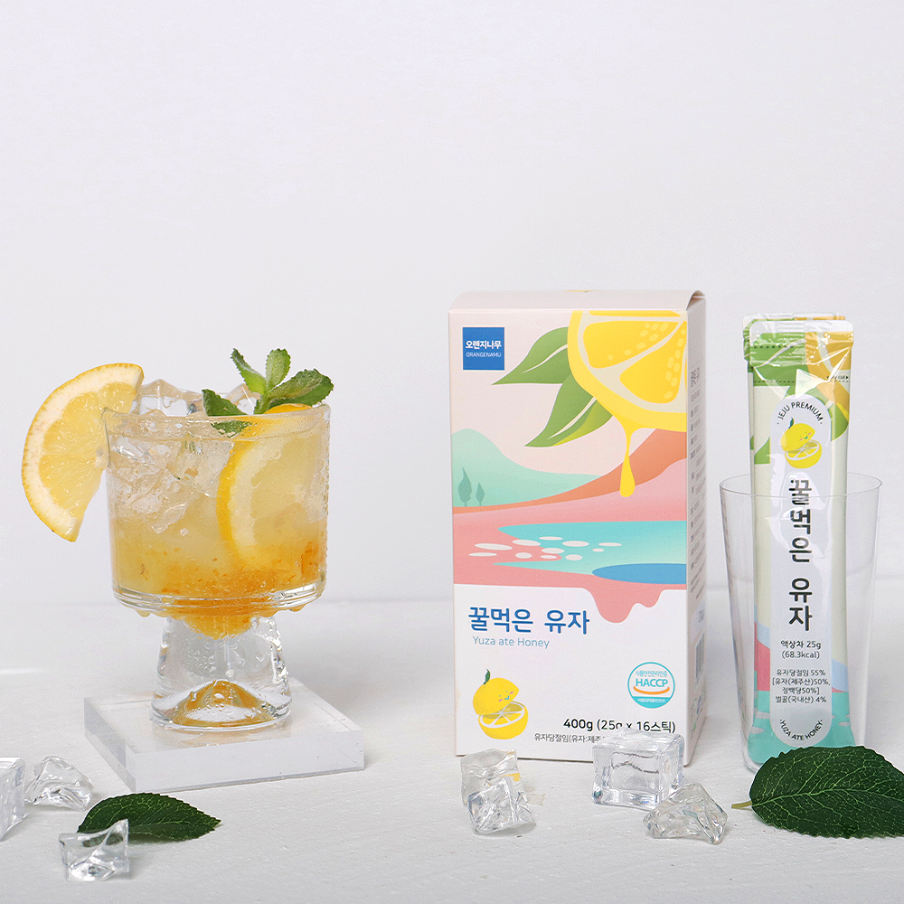 제주 꿀 유자차 스틱 16개입 400g 꿀먹은 유자