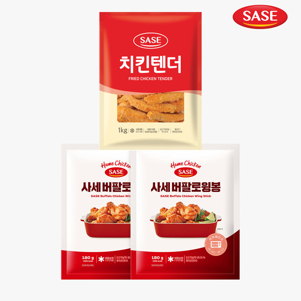 사세 버팔로 윙봉180g x 2봉 + 사세 치킨 텐더1kg 대표이미지 섬네일