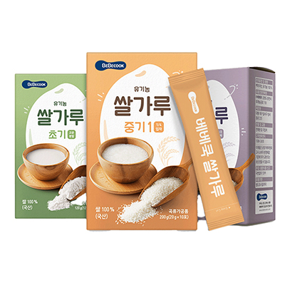 베베쿡 유기농 쌀가루 중기2  200g (10p)