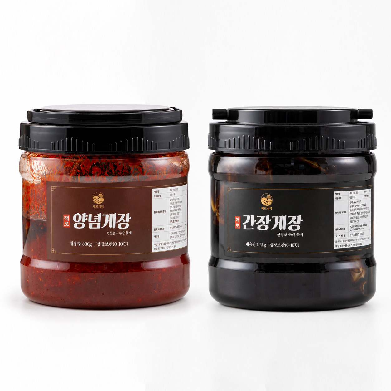 해로식탁 연평도 간장게장 1.2kg+양념게장 800g 2종세트 냉장 반찬 2종 대표이미지 섬네일