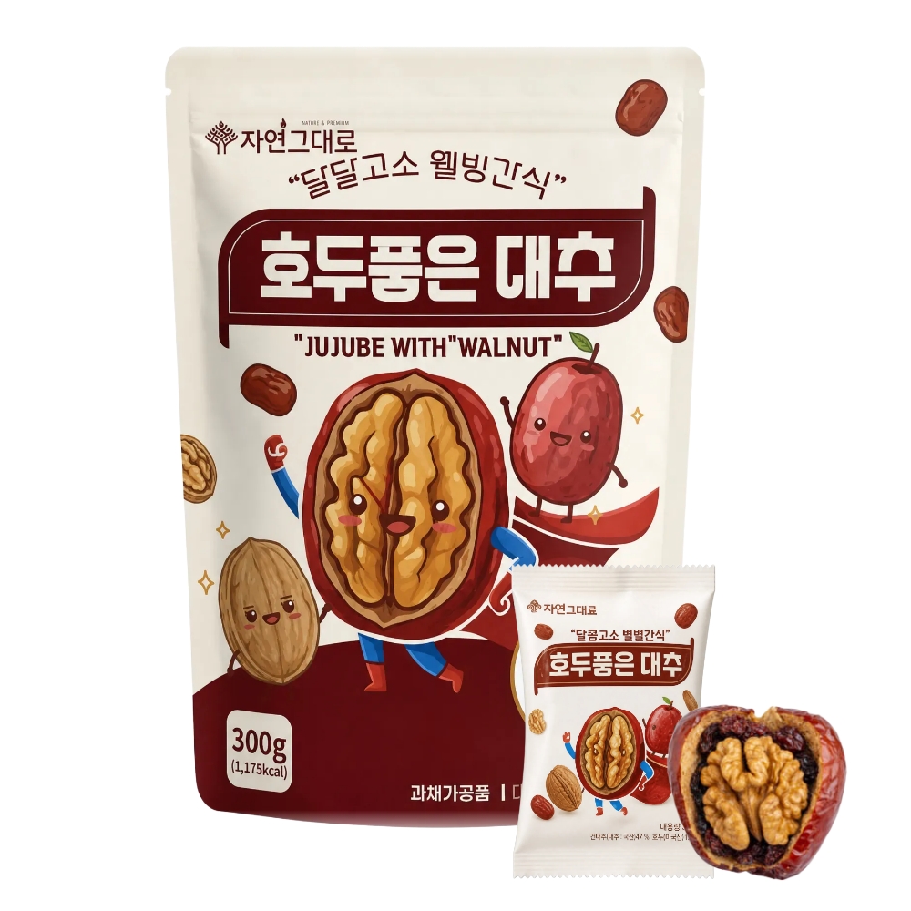 자연그대로 호두 품은 대추 대추호두말이 300g