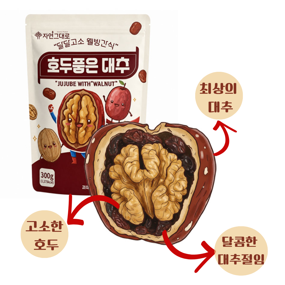 자연그대로 호두 품은 대추 대추호두말이 300g