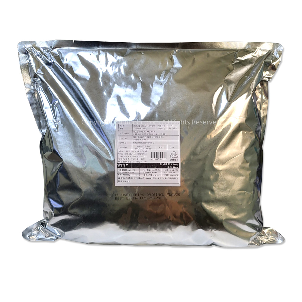오트리 구운코코넛칩 2.5kg 대용량 코코넛과자 태국코코넛 95%