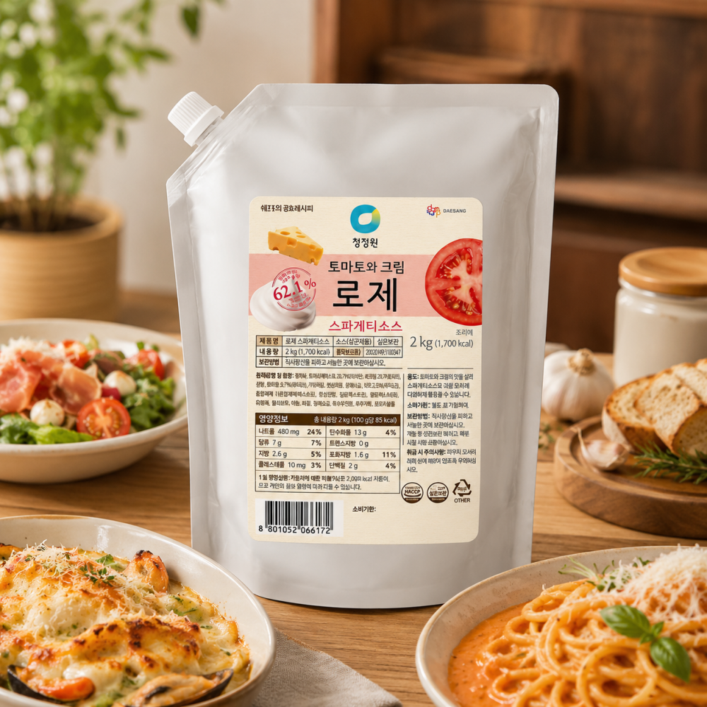 청정원 대용량 로제 스파게티소스 2kg