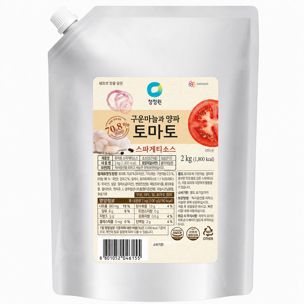청정원 대용량 토마토 스파게티소스 2kg