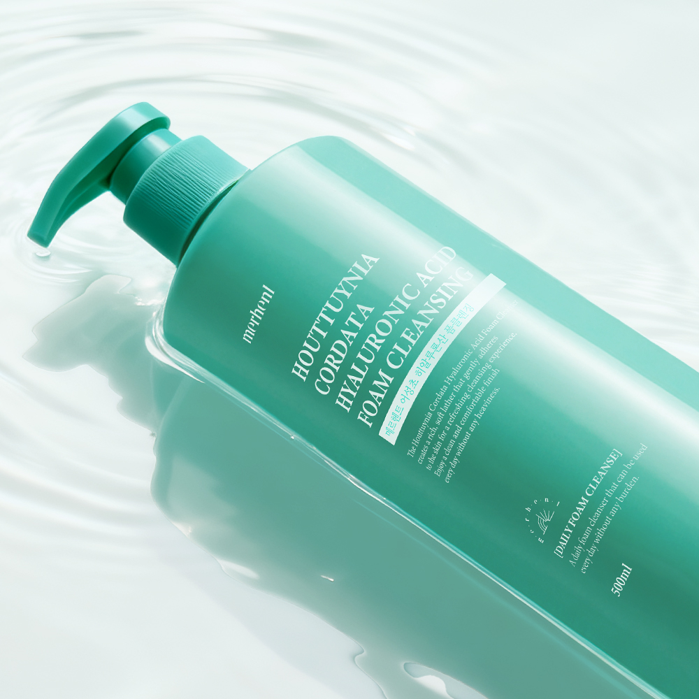[1+1]메르헨트 어성초 히알루론산 대용량 폼클렌징 500ml 약알칼리 클렌징폼 세안제 폼클렌저 거품