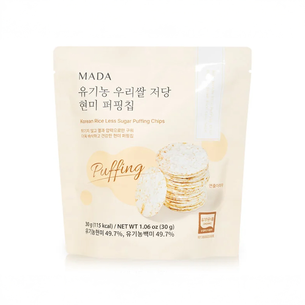 MADA 유기농 우리쌀 저당 현미 퍼핑칩(30g)