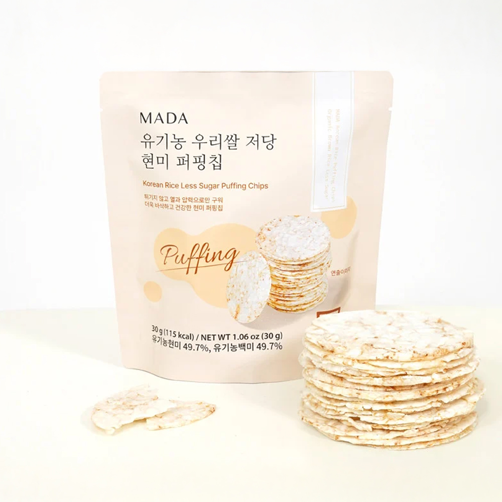 MADA 유기농 우리쌀 저당 현미 퍼핑칩(30g) 대표이미지 섬네일