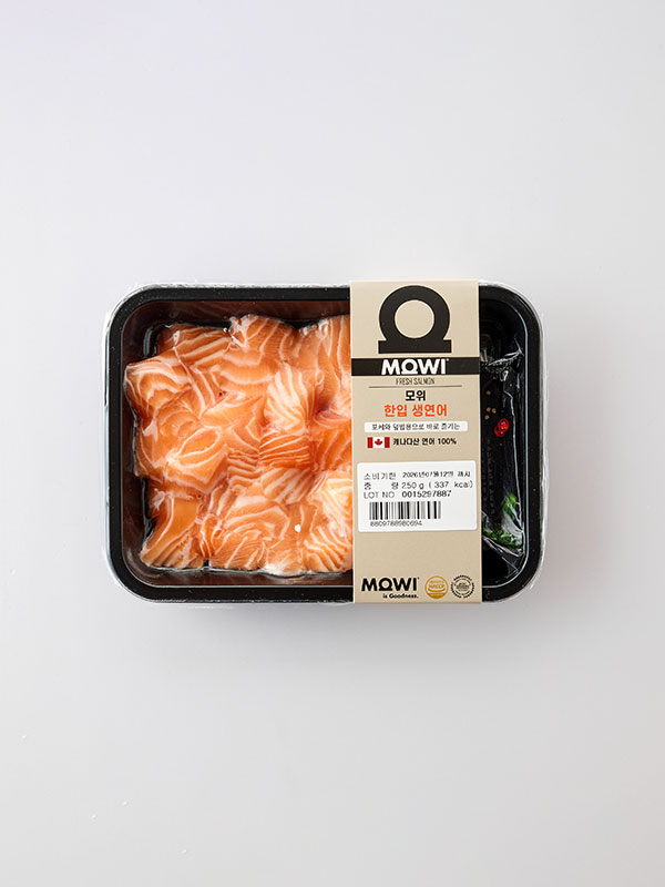 캐나다산 한입 생연어 250g