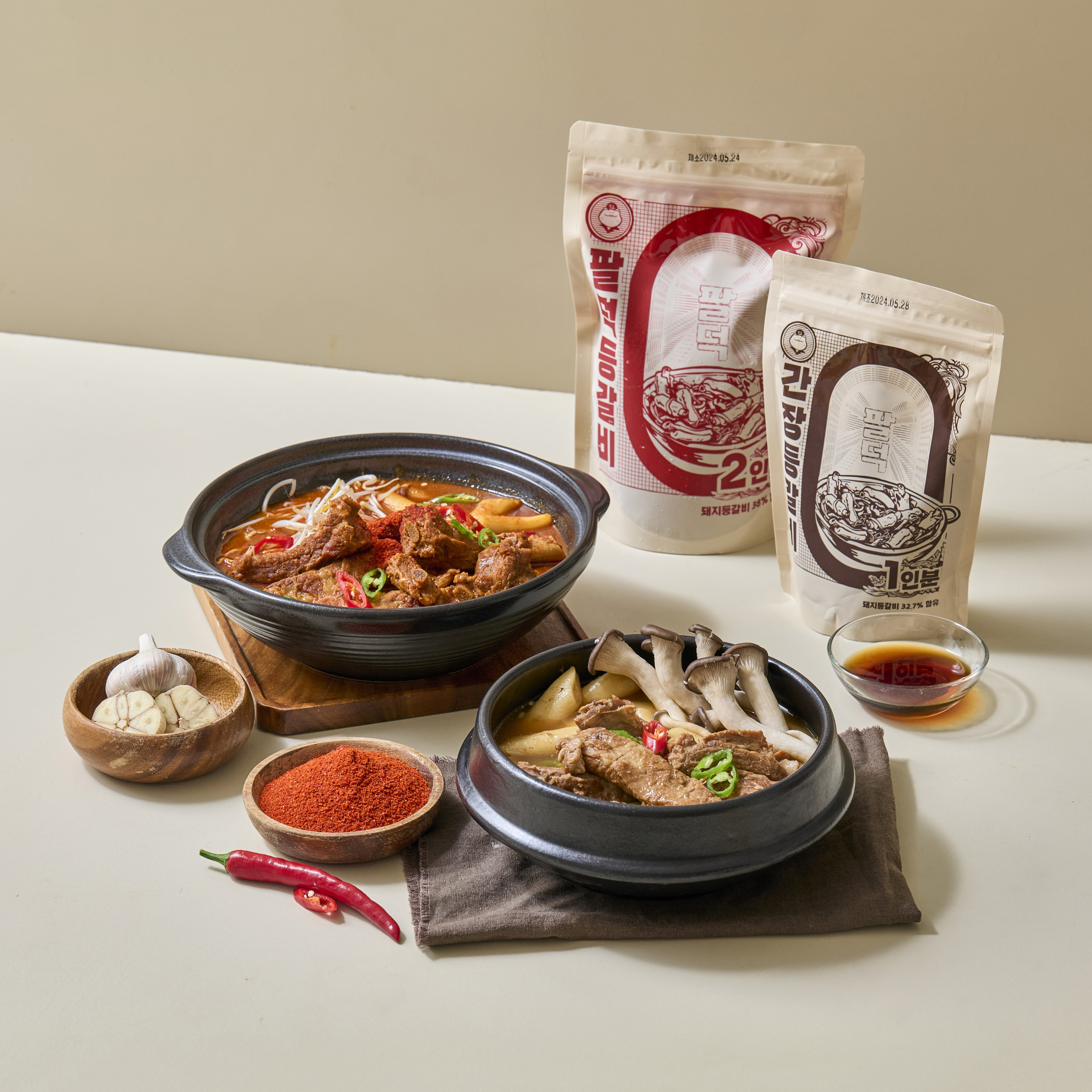 [팔덕식당] 매운 등갈비찜 2인분 1.14kg 대용량(떡사리 / 고춧가루 별도 포함 구성) 대표이미지 섬네일