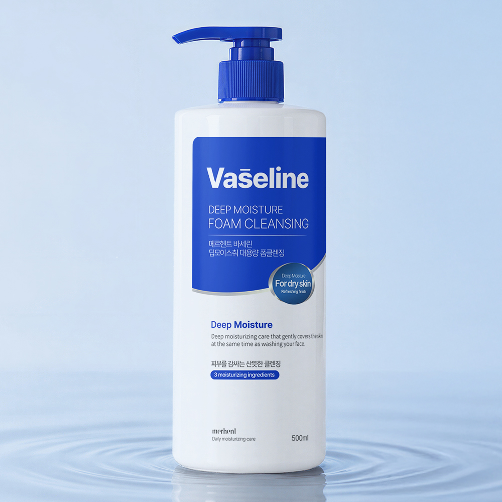 [1+1] 메르헨트 바세린 폼클렌징 500ml 대용량 약알칼리 클렌징폼 세안제 폼클렌저 버블 거품