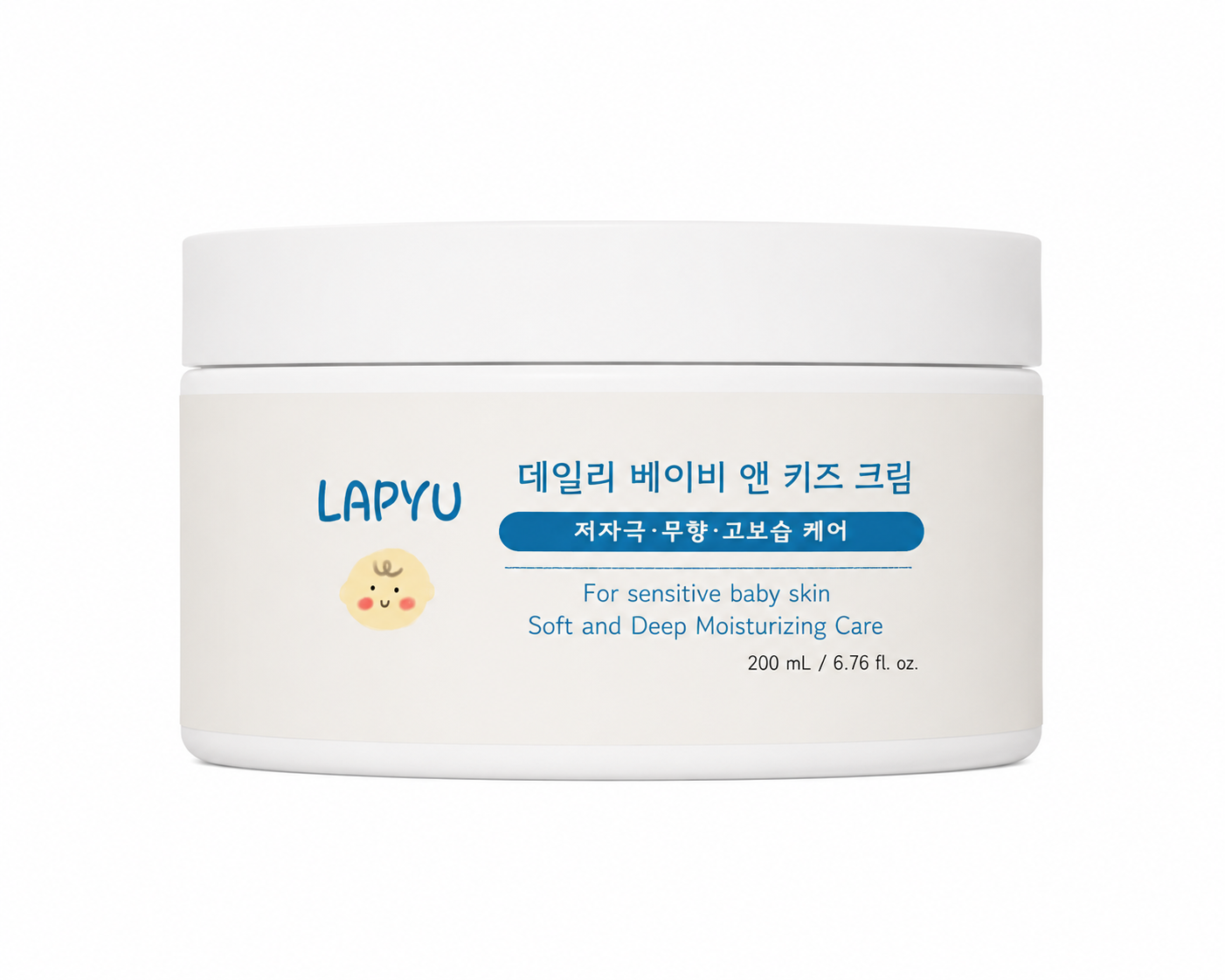 라퓨 순한 유아 고보습 베이비 크림 200ml, 무향/베이비파우더향