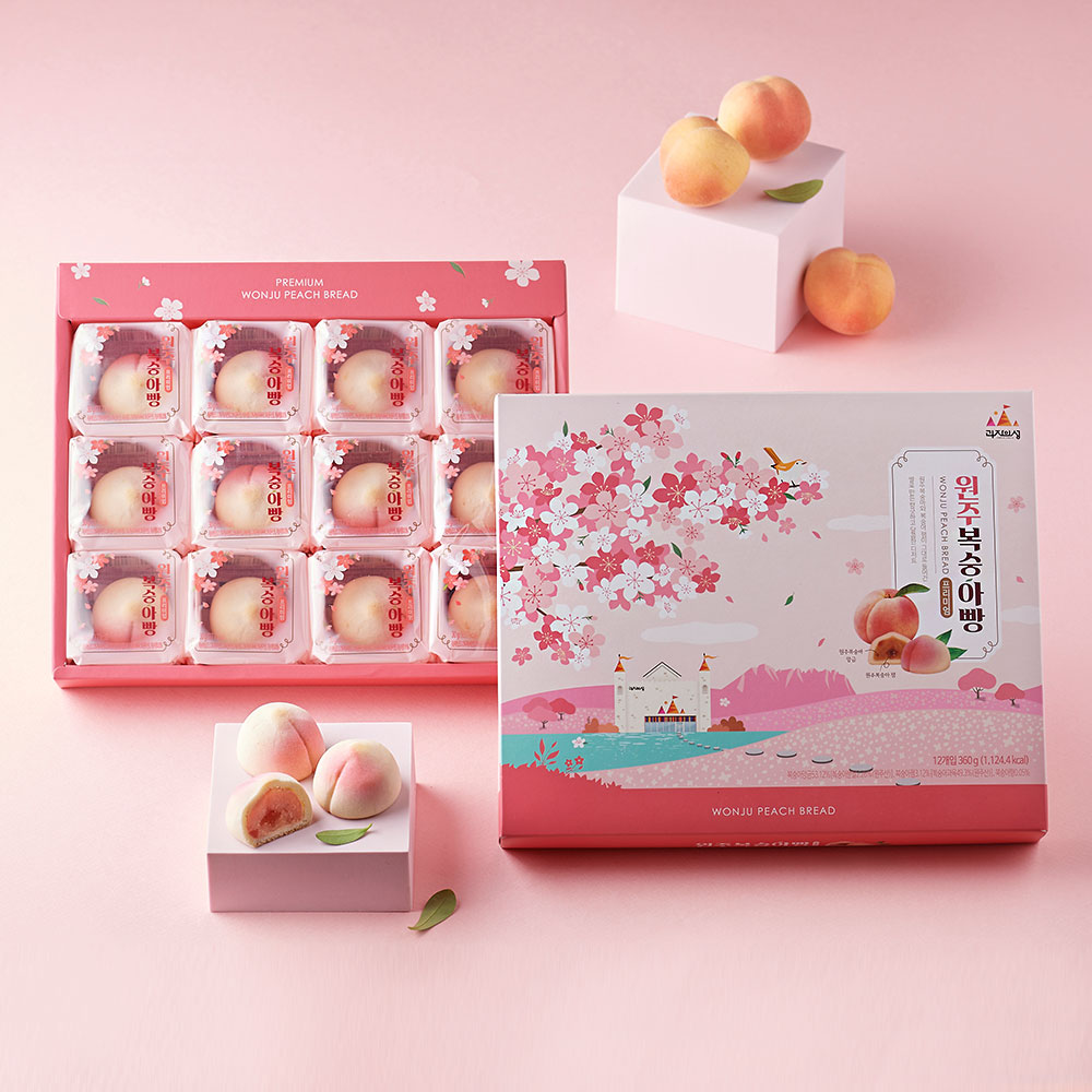 원주 복숭아빵[12개입, 개별포장] 360g