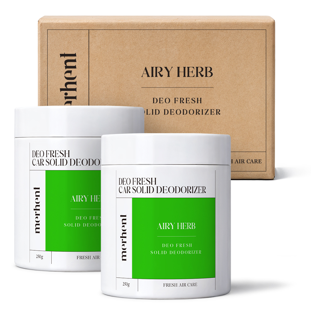 [1+1] 메르헨트 차량용 고체탈취제 250g 에어리 허브 대용량 자동차 실내 공기 담배냄새 에어컨 냄새 제거