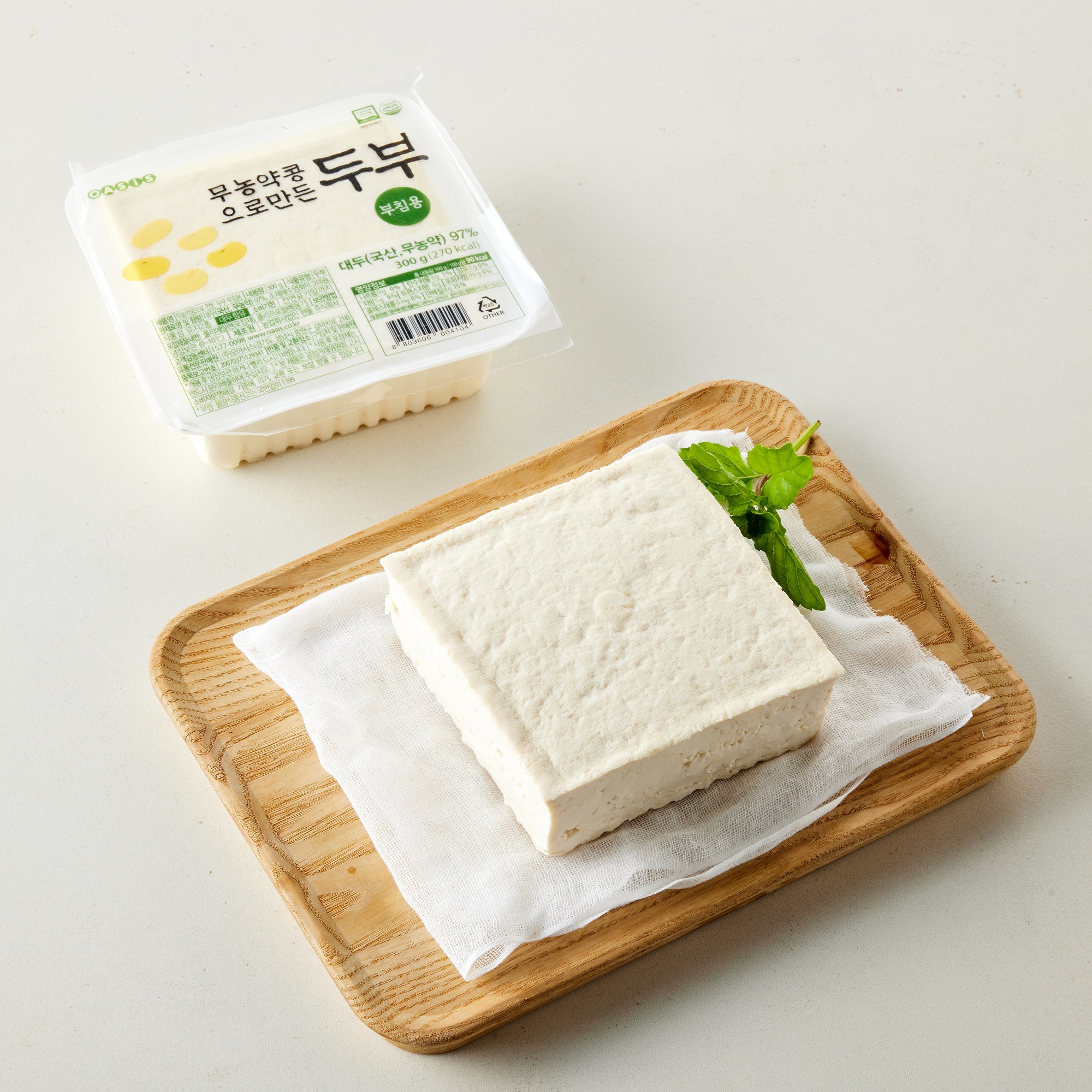 [입점특가] 국산 무농약 콩으로 만든 두부 (부침용, 300g) 대표이미지 섬네일