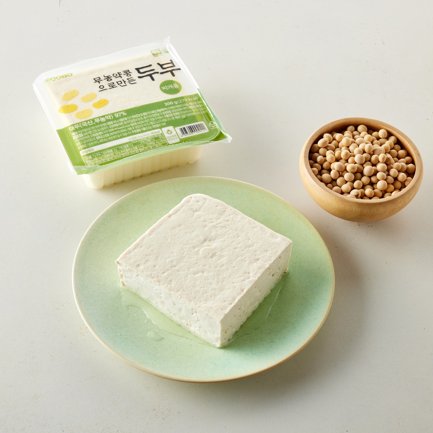 [입점특가] 국산 무농약 콩으로 만든 두부 (찌개용, 300g) 대표이미지 섬네일