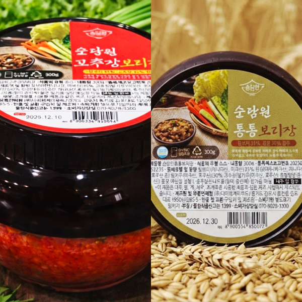 [순담원] 보리장2종세트(고추장보리장 300g+통통보리장 300g) 대표이미지 섬네일