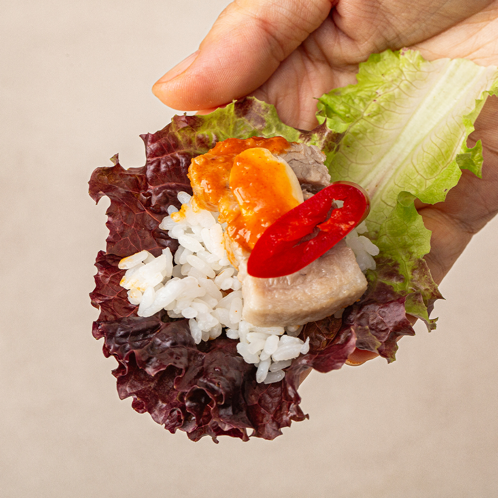 100% 국산 콩으로 맛을 낸 저당 저염 쌈장