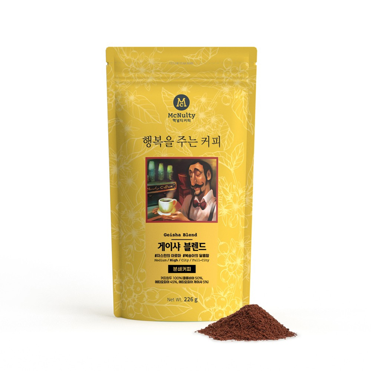 맥널티 행복을주는커피 게이샤 블렌드 분쇄 원두 226g 대표이미지 섬네일