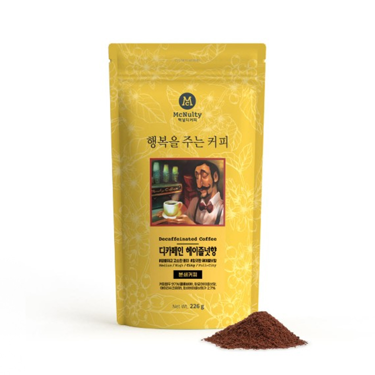 맥널티 행복을주는커피 디카페인 헤이즐넛향 분쇄 원두 226g 대표이미지 섬네일