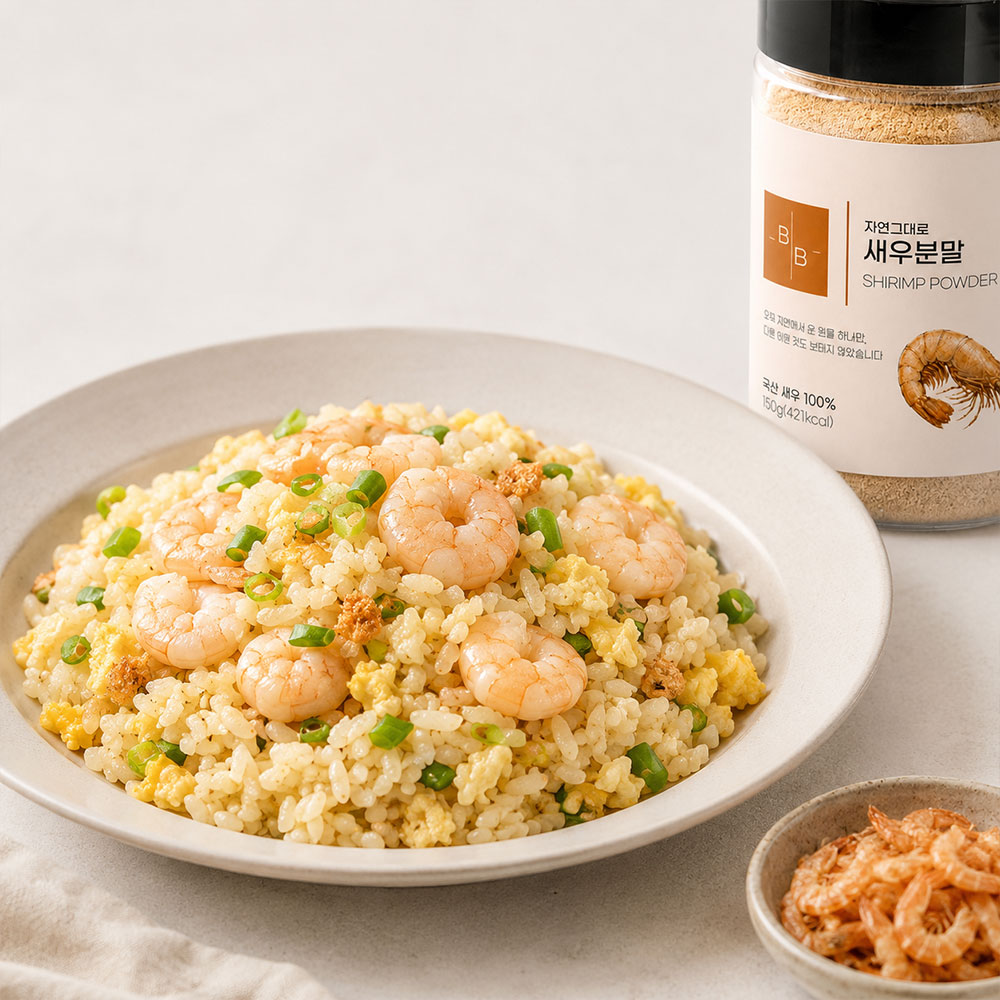 비오바이 국산 새우분말 150g 1통 천연조미료 새우가루 국물 육수 볶음밥 계란찜