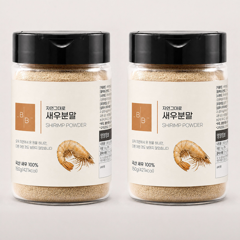 비오바이 국산 새우분말 150g 1통 천연조미료 새우가루 국물 육수 볶음밥 계란찜