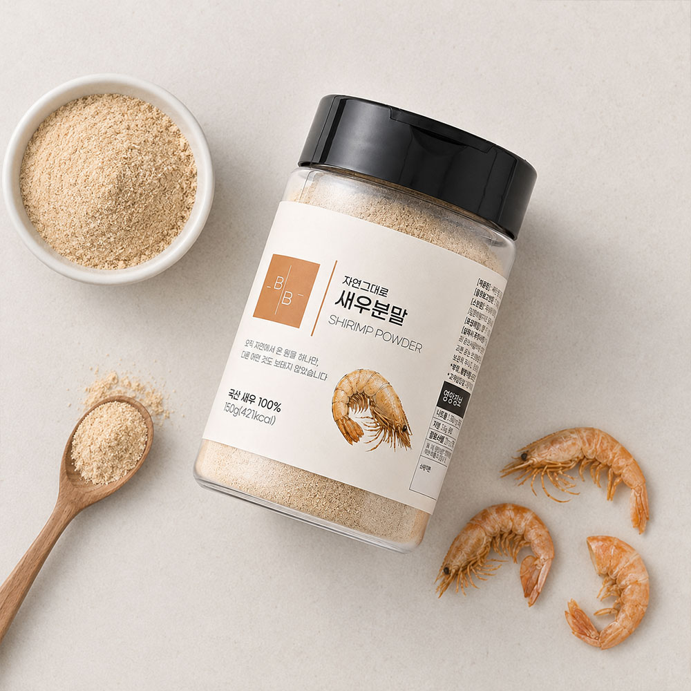 비오바이 국산 새우분말 150g 1통 천연조미료 새우가루 국물 육수 볶음밥 계란찜 대표이미지 섬네일