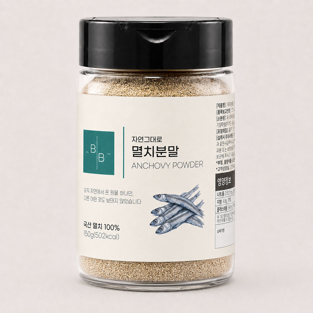 비오바이 국산 멸치분말 150g 1통 천연조미료 멸치가루 국물 육수 찌개 조림
