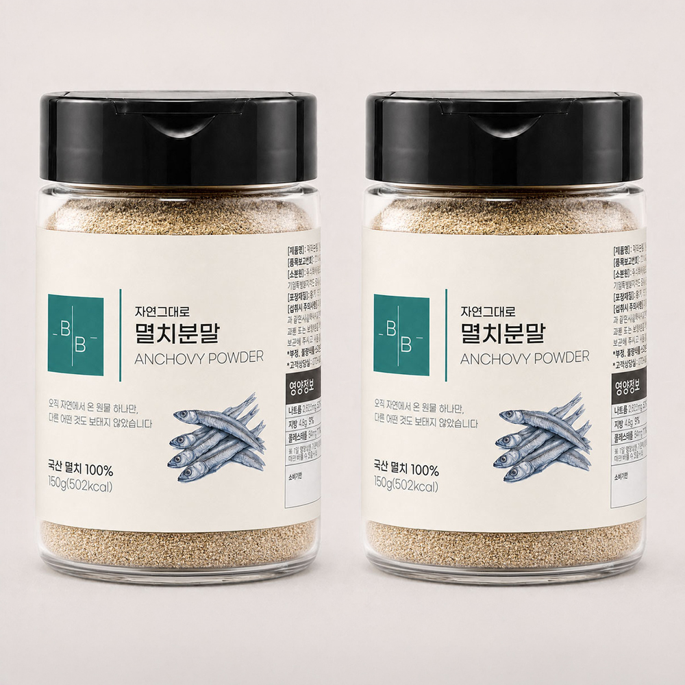 비오바이 국산 멸치분말 150g 1통 천연조미료 멸치가루 국물 육수 찌개 조림
