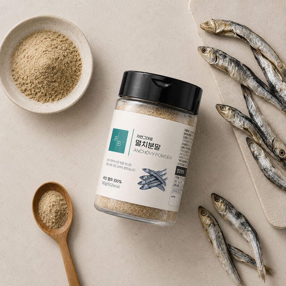 비오바이 국산 멸치분말 150g 1통 천연조미료 멸치가루 국물 육수 찌개 조림 대표이미지 섬네일