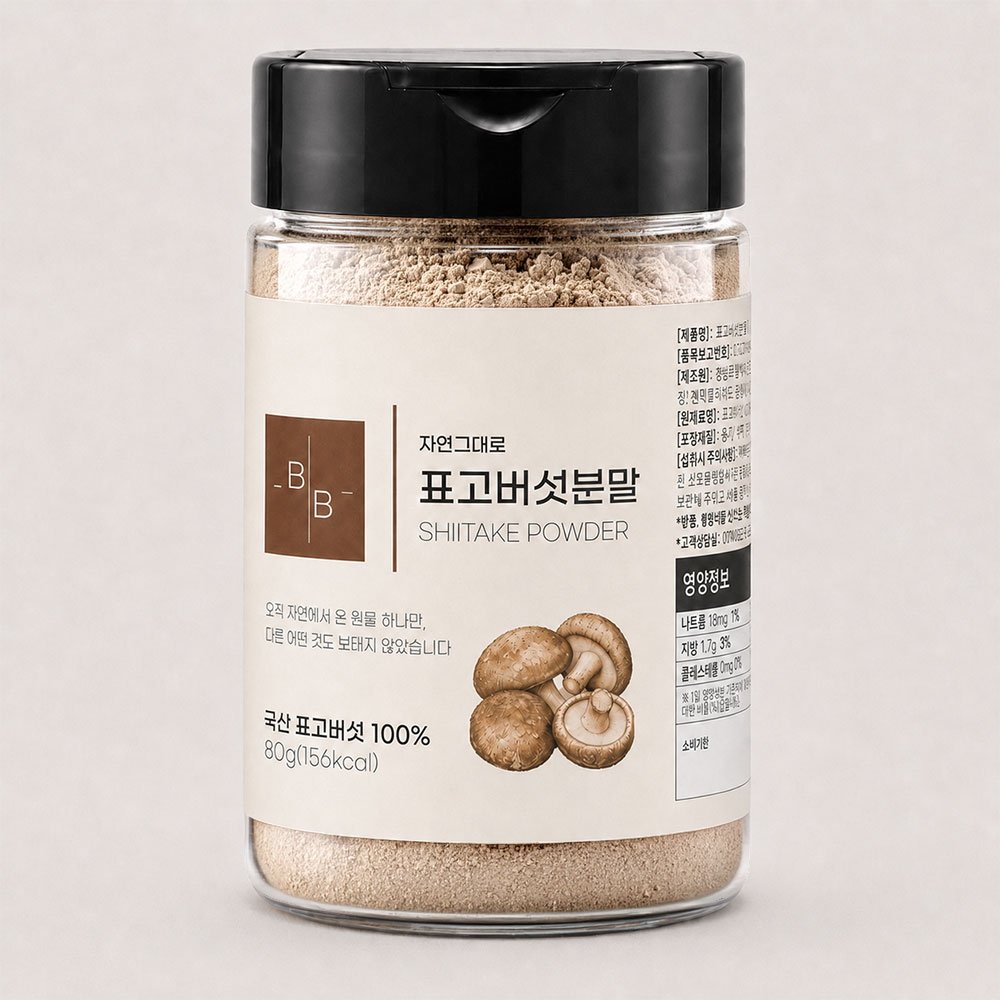 비오바이 국산 표고버섯분말 80g 1통 천연조미료 표고가루 버섯가루 국물 육수 죽 볶음