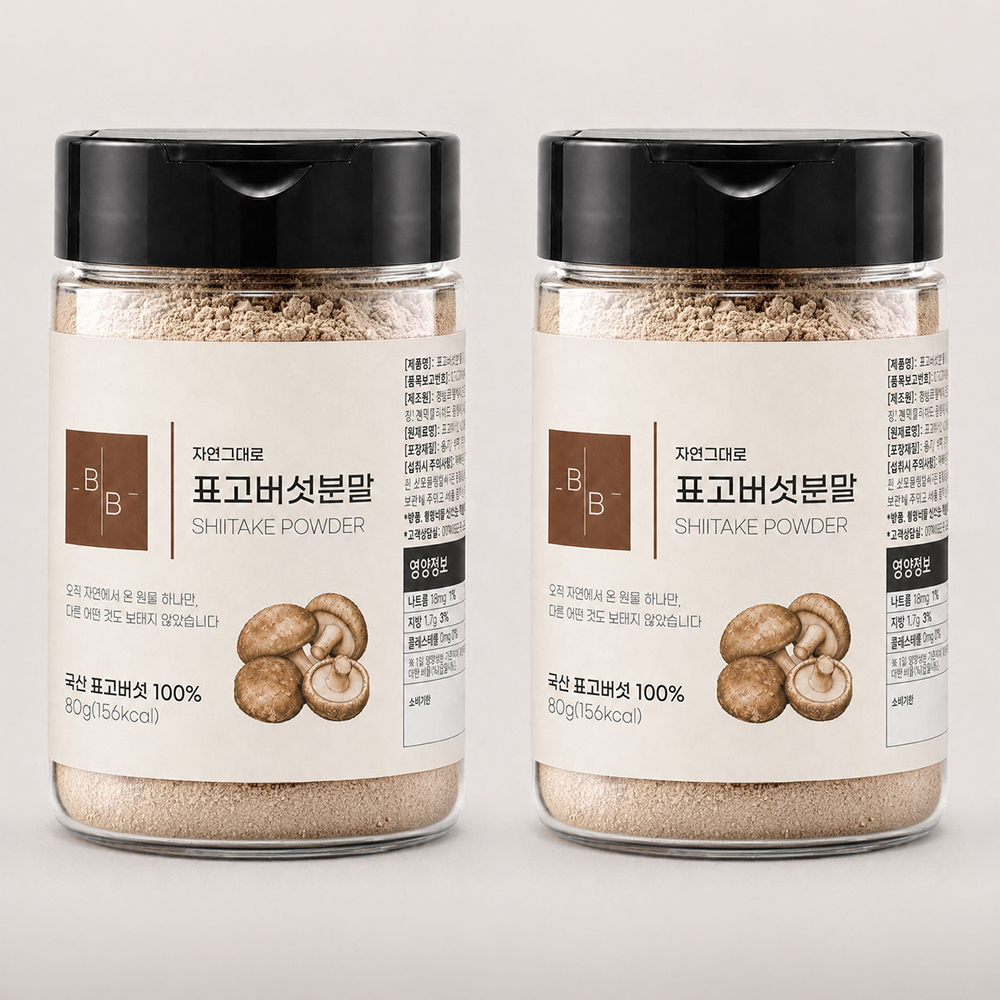 비오바이 국산 표고버섯분말 80g 1통 천연조미료 표고가루 버섯가루 국물 육수 죽 볶음