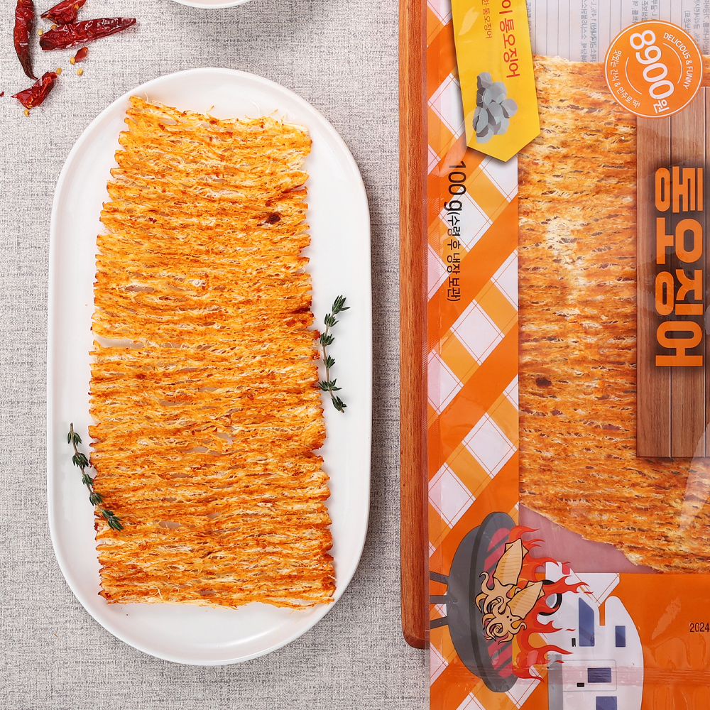 통째로 구운 버터구이 오징어 50cm 대왕오징어 구이 간식 술안주 100g