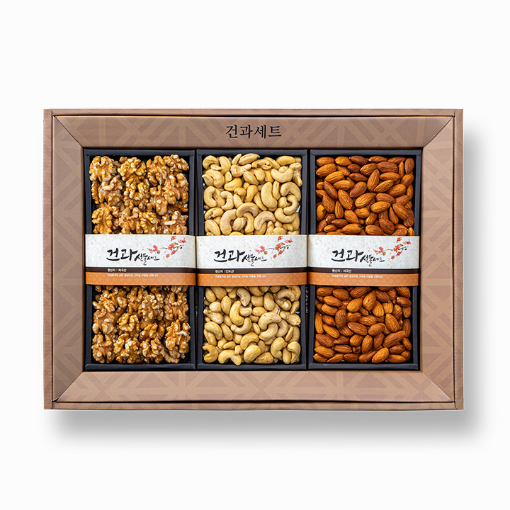 [넛토리] 견과 5호 선물세트 호두200g+아몬드280g+캐슈넛260g (보자기포장)