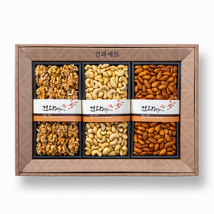 [넛토리] 견과 5호 선물세트 호두200g+아몬드280g+캐슈넛260g (보자기포장)