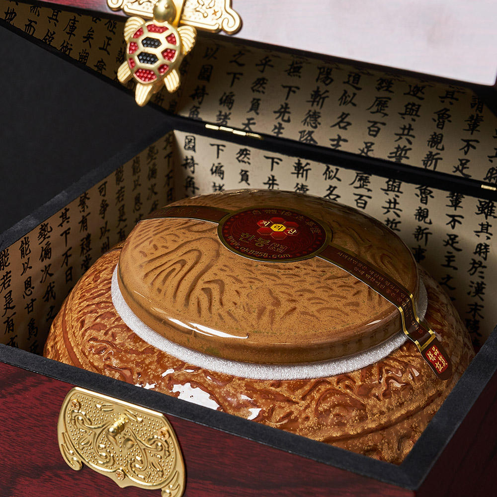 [지리산 뱀사골] 프리미엄 홍삼 전통꿀 1kg 선물세트 (도자기) 보자기 포장