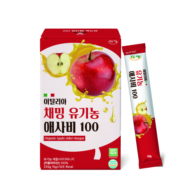 채밍 애사비 스틱 유기농 사과초모식초 NFC착즙 15g 15포 2입세트