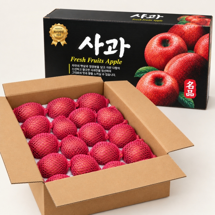 안동 부사 홍로사과 선물세트 4.5kg (17~24과 내외) + 보자기동봉
