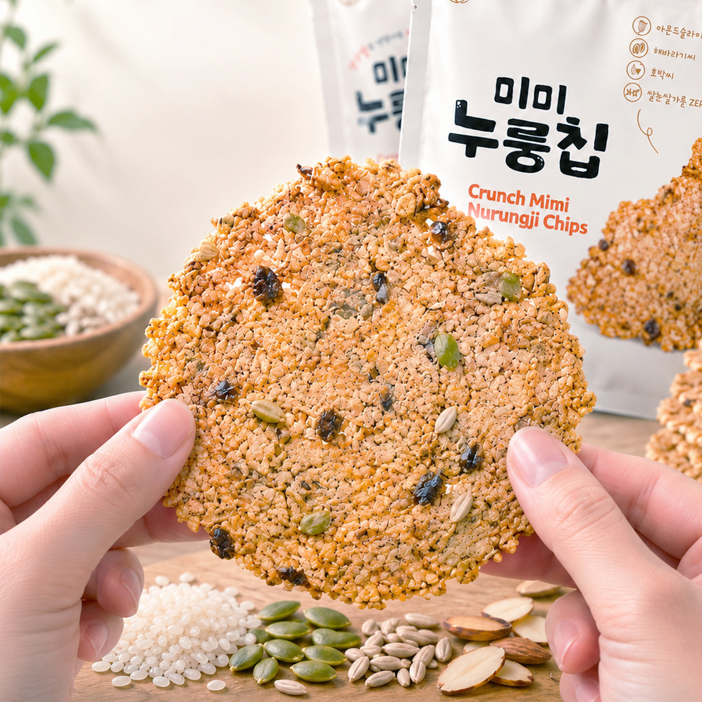 미미 첨가물 없는 누룽지 과자 누룽칩 (국산 쌀눈쌀+아몬드+호박씨+해바라기씨) 46g*5봉/10봉 대표이미지 섬네일