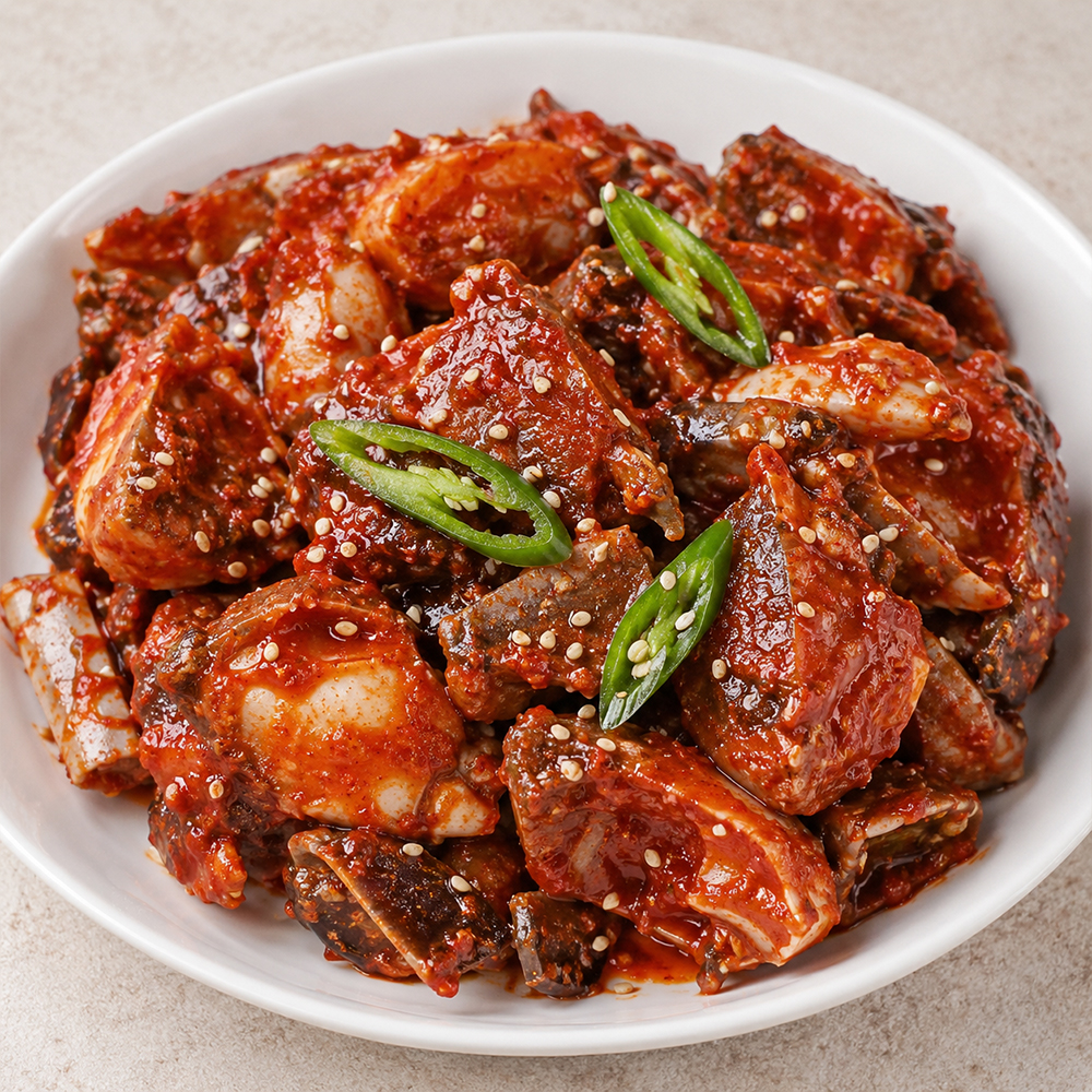 해랑재 연평도 절단 양념 꽃게장 1kg x 1통/2통