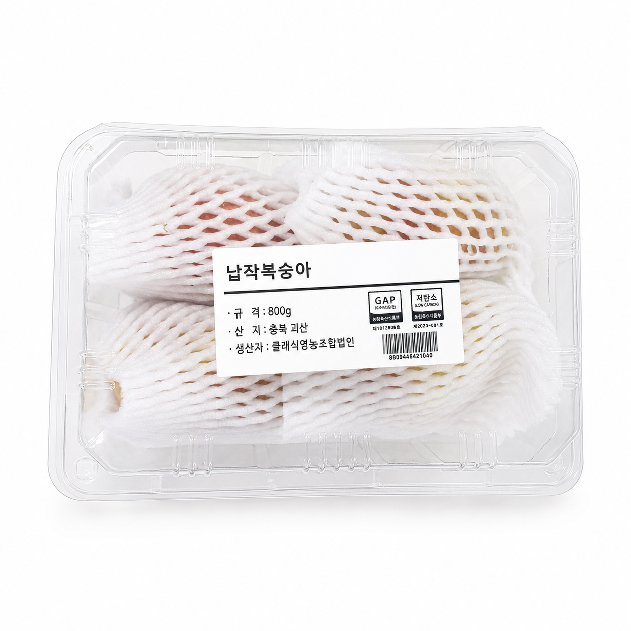 GAP 국내산 납작복숭아 (800g, 3-4입)