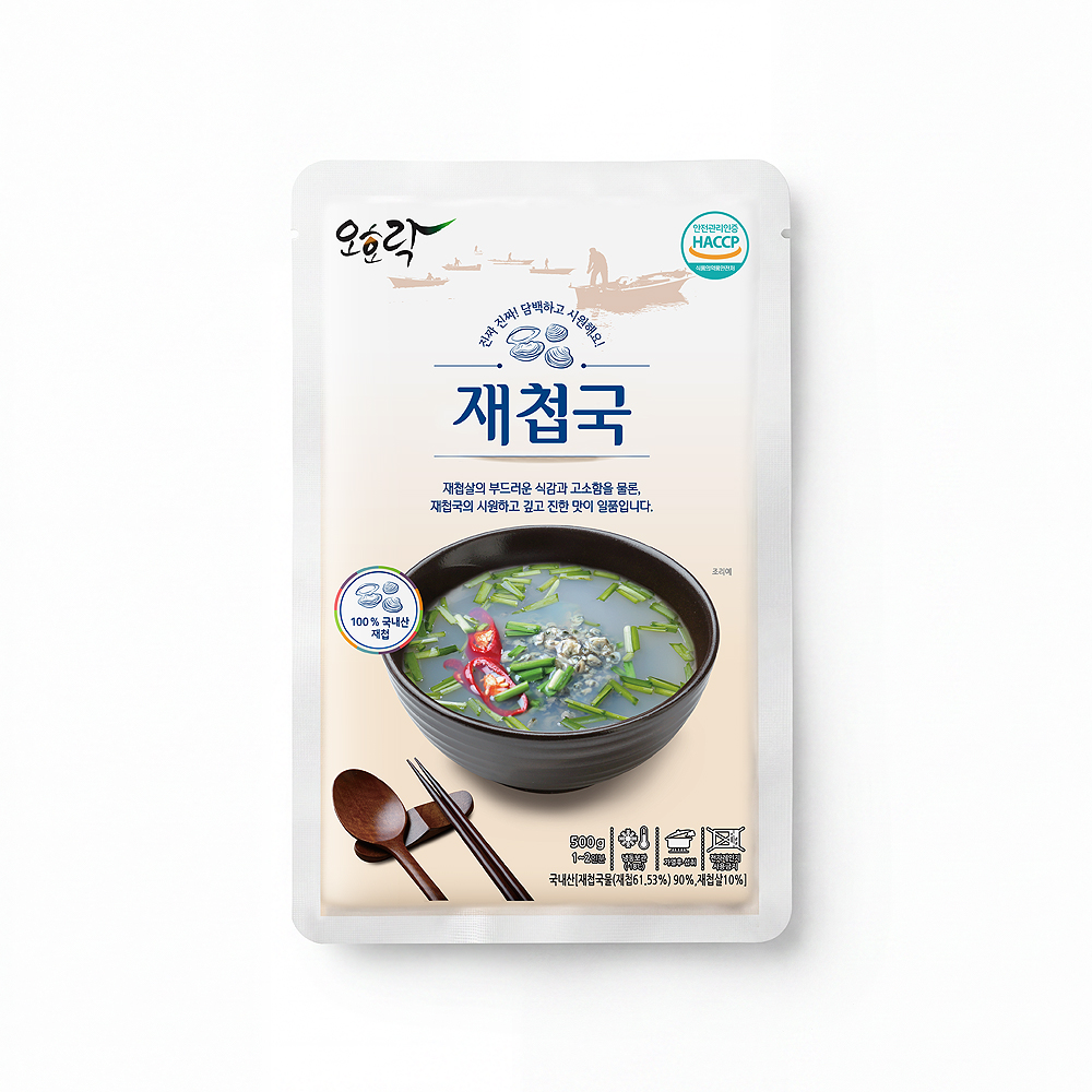 오호락 100% 국내산 하동 재첩국 500g * 6팩