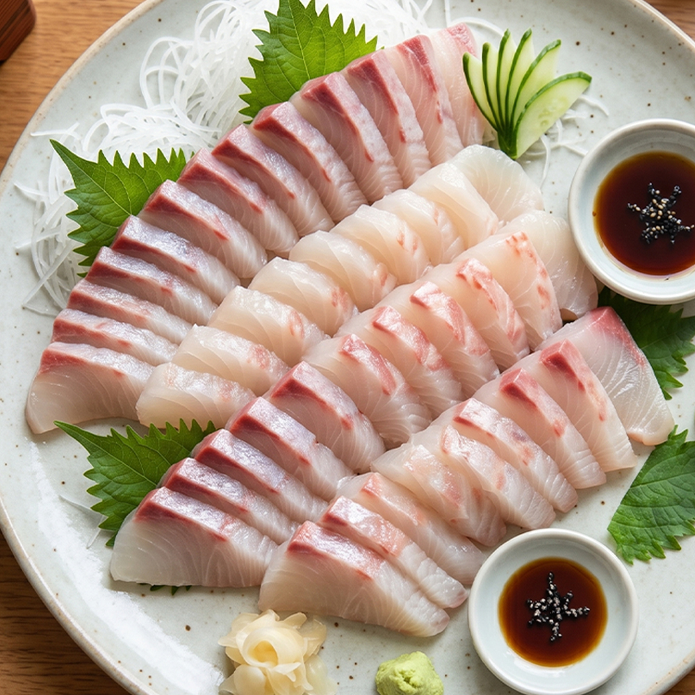 당일조업 자연산 참돔 회 필렛 300g 와사비 초장 포함
