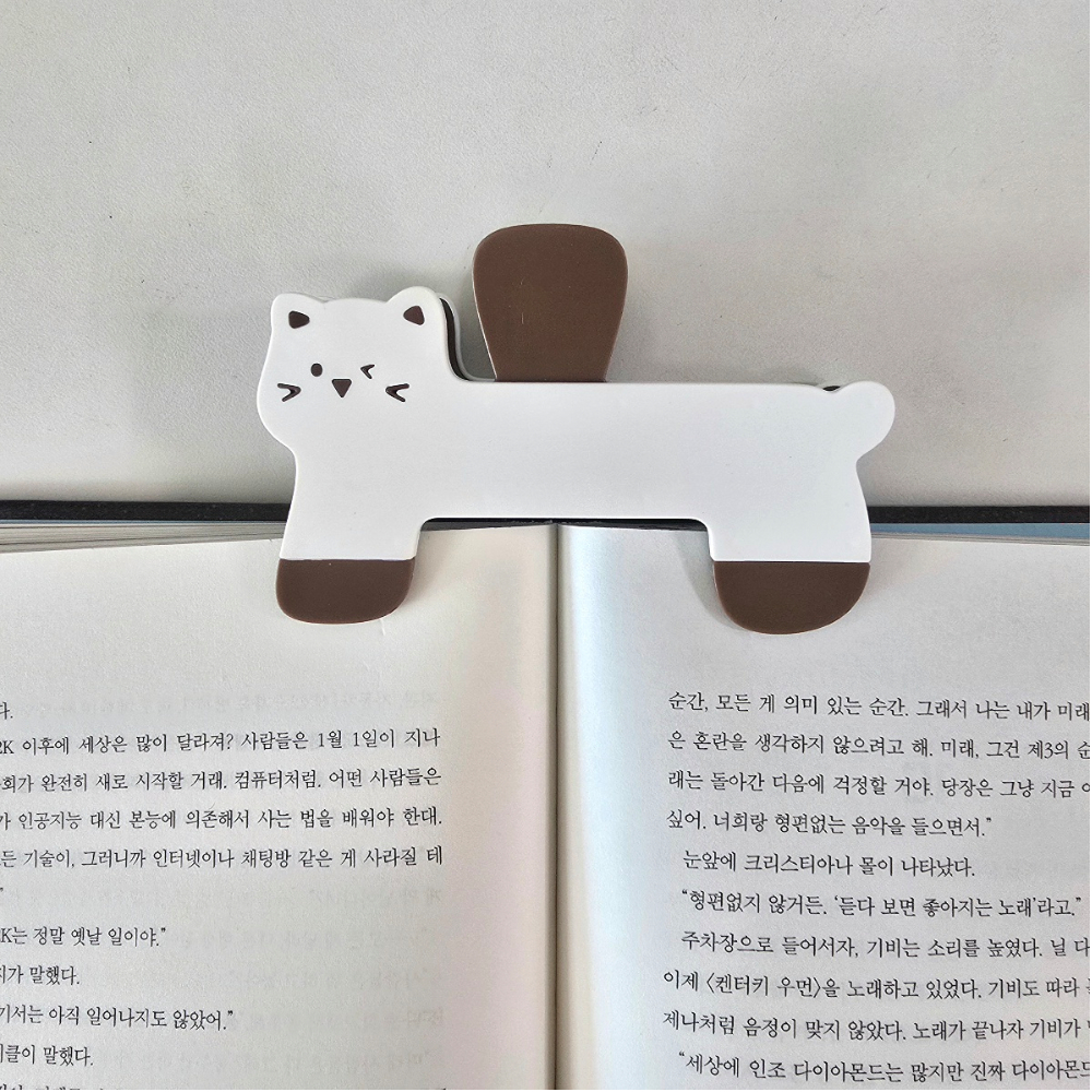 파스텔 고양이 북마크 책갈피 북클립 스프링 북홀더 독서용품