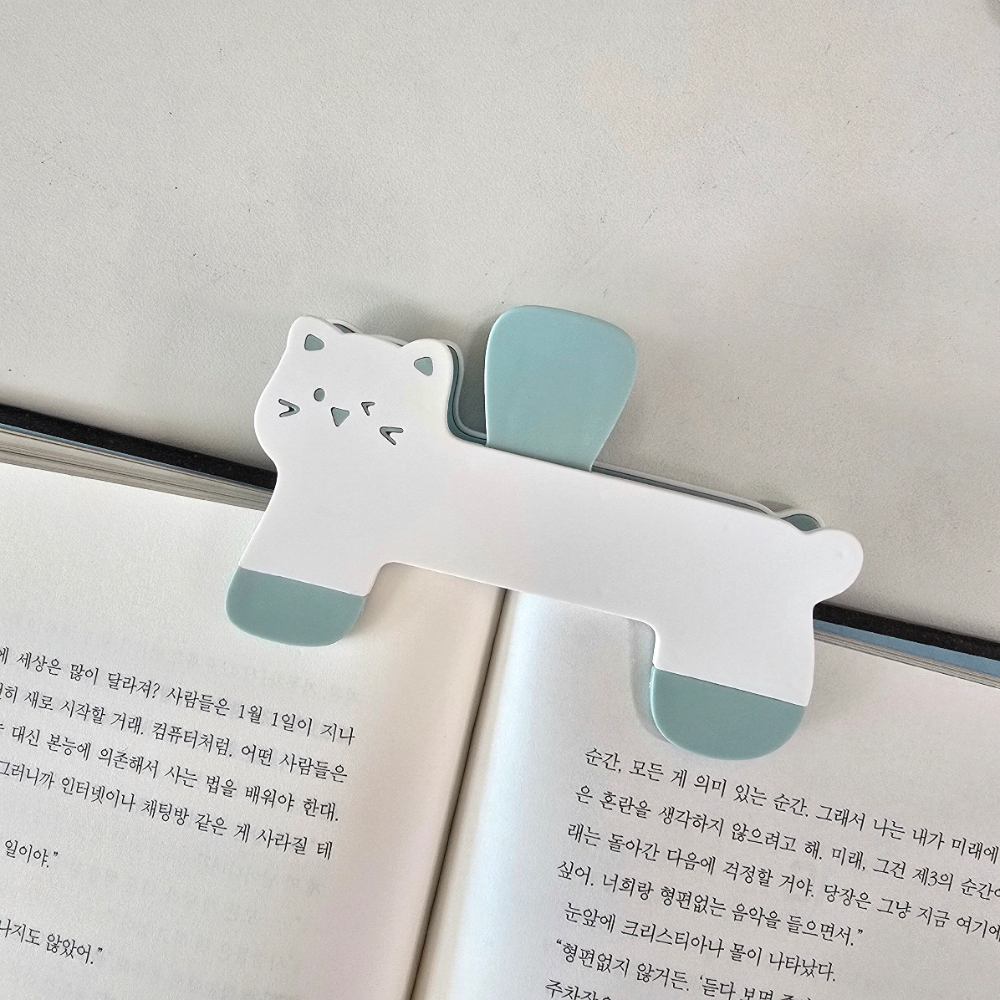 파스텔 고양이 북마크 책갈피 북클립 스프링 북홀더 독서용품