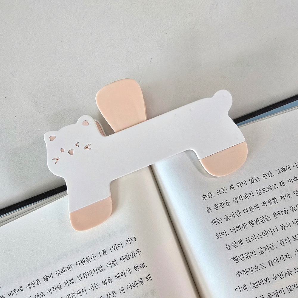 파스텔 고양이 북마크 책갈피 북클립 스프링 북홀더 독서용품 대표이미지 섬네일