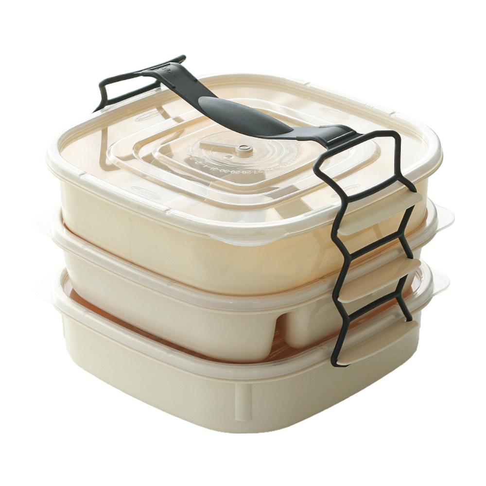 BPA-FREE 국산 분리형 피크닉 3단 도시락통 세트 런치박스 전자렌지 사용가능 대표이미지 섬네일