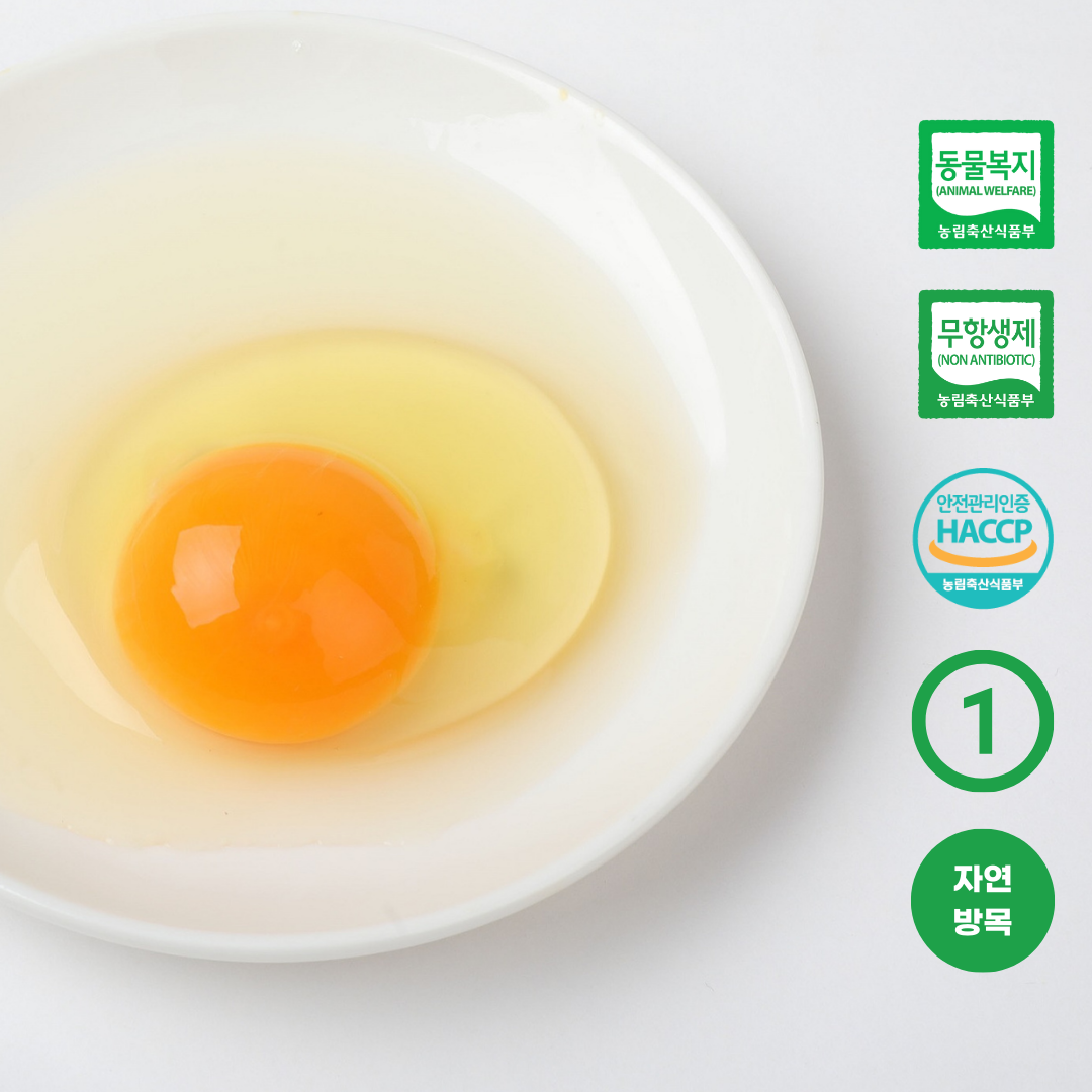 동물복지 1번 자연방사 무항생제 유정란 사랑란 대표이미지 섬네일