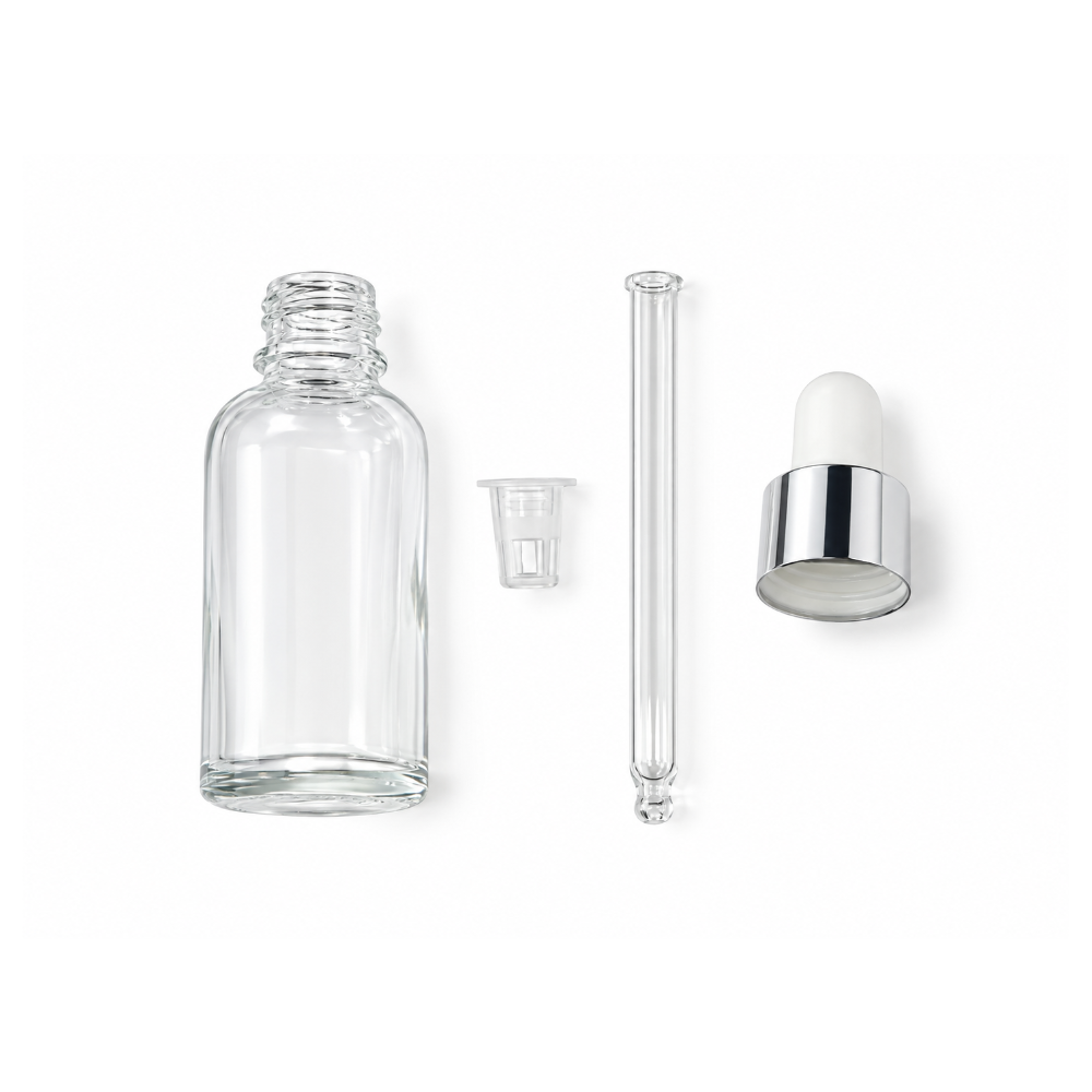 화장품 공병 30ml 여행용 휴대용 유리병 앰플 세럼 리필 용기 스포이드 펌프
