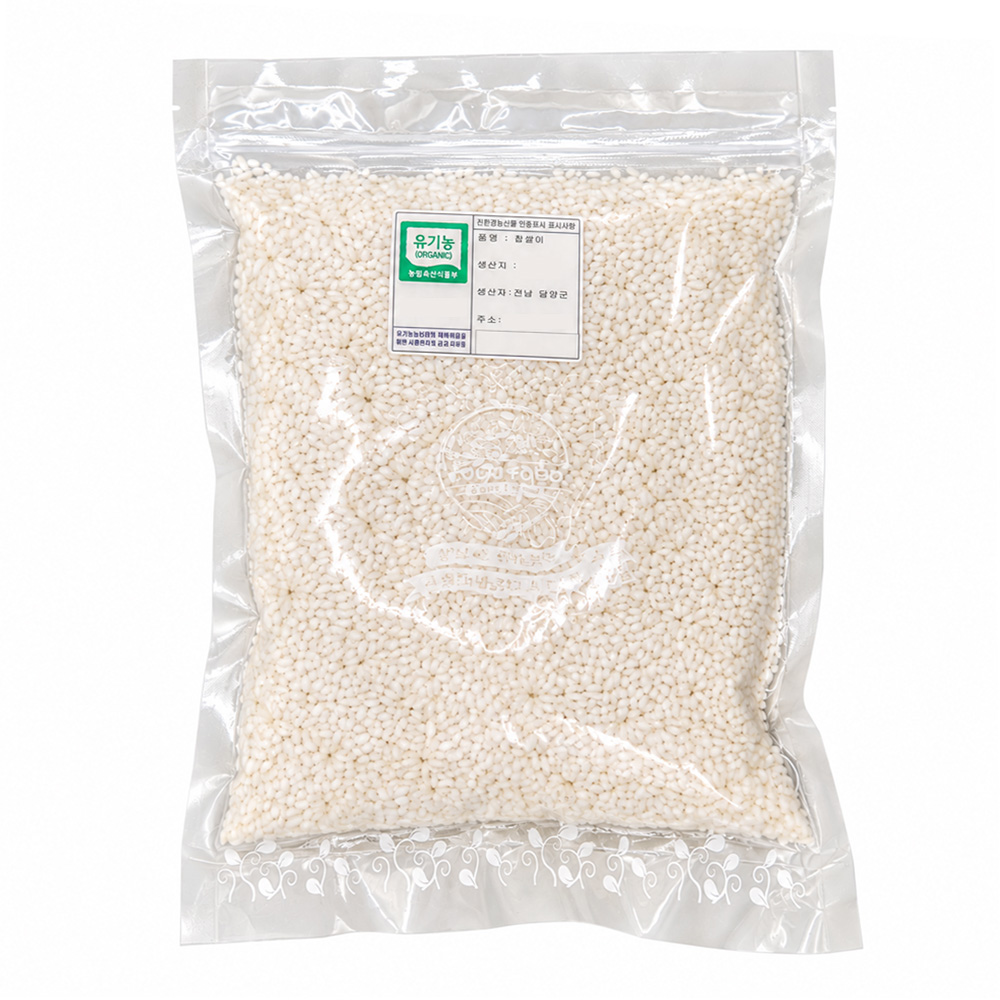 국내산 유기농 찹쌀 1kg 정성으로 키운 건강잡곡 친환경